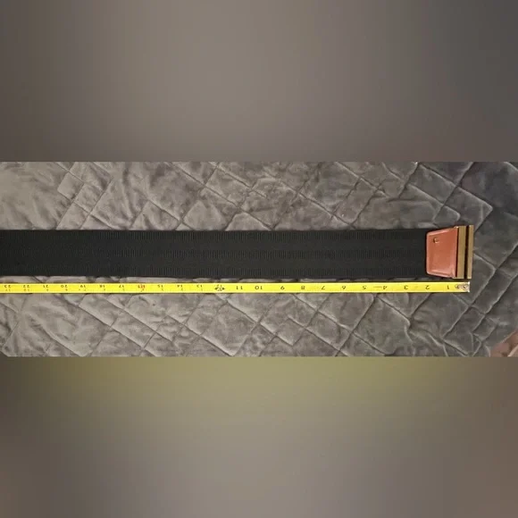 Ralph Lauren Black Stretch Belt 2.5” Wide with Antique Brass Hardware - Picture 6 of 8